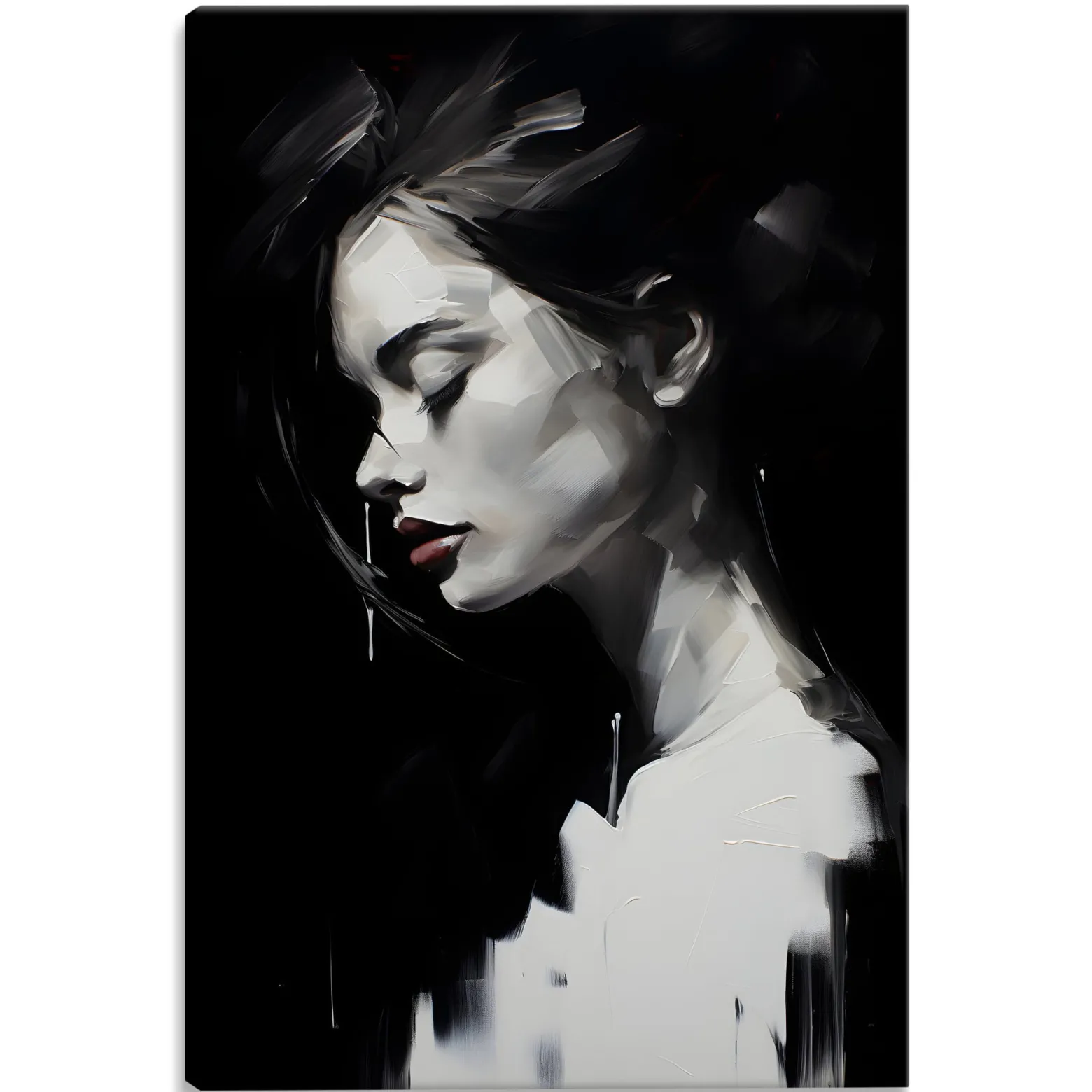 Obraz Canvas Czarno-Biały Portret Kobiety 20x30cm