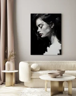 Obraz Canvas Czarno-Biały Portret Kobiety 20x30cm