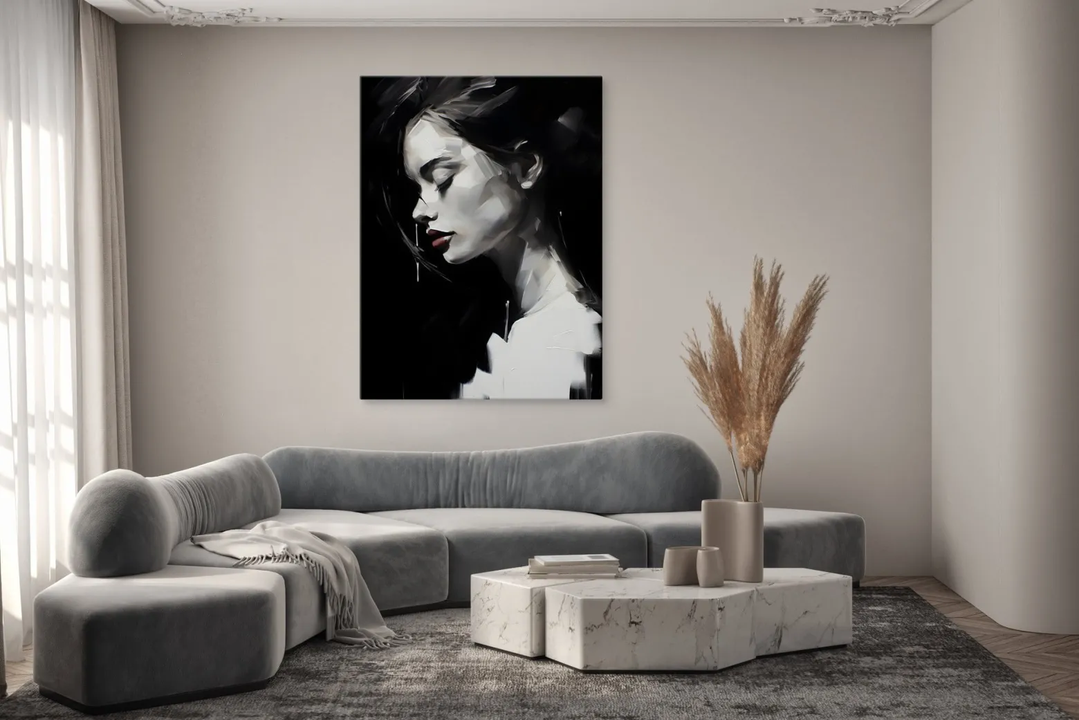 Obraz Canvas Czarno-Biały Portret Kobiety 20x30cm