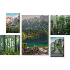 Obraz canvas 5 części Góry i lasy|20x30, 30x30, 40x60|Wallfluent