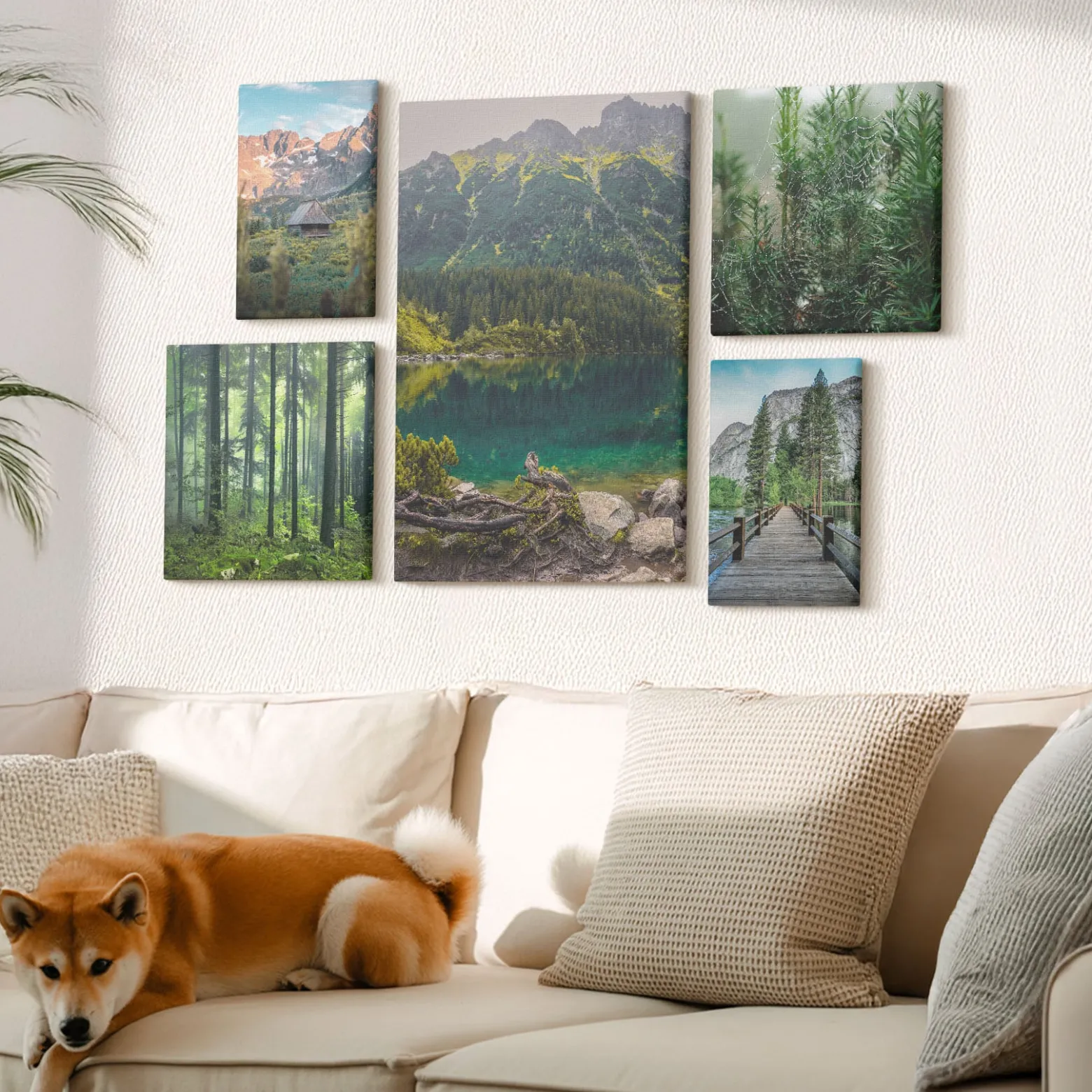 Obraz canvas 5 części Góry i lasy|20x30, 30x30, 40x60|Wallfluent
