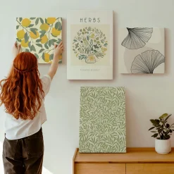 Obraz canvas 4 częściowy Cytryny zioła liście |40x40, 40x60| Wallfluent