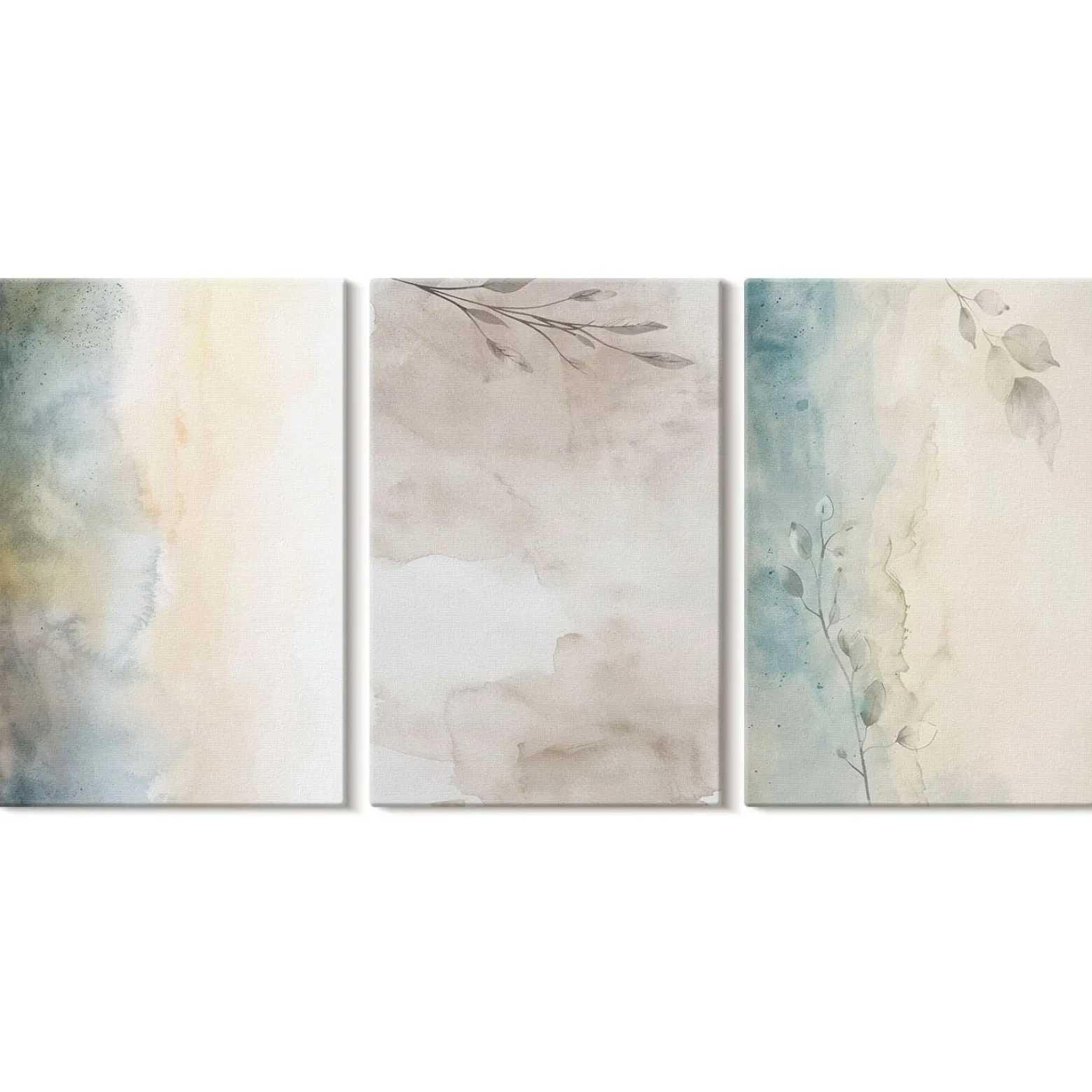 Obraz canvas 3 częściowy Delikatne akwarele | 3x40x60 | Wallfluent