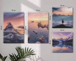 Obraz canvas 4 częściowy Góry jeziora jeleń |40x40, 40x60| Wallfluent