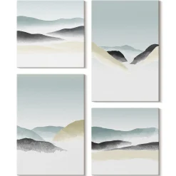 Obraz canvas 4 częściowy Góry pastele |40x40, 40x60| Wallfluent