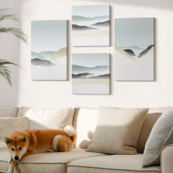 Obraz canvas 4 częściowy Góry pastele |40x40, 40x60| Wallfluent