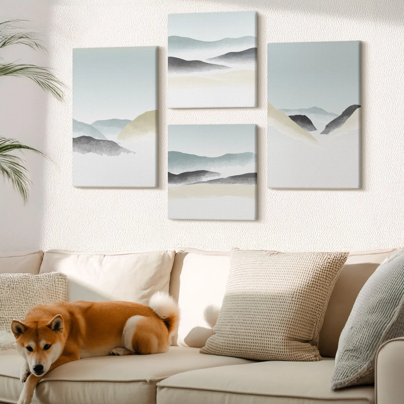 Obraz canvas 4 częściowy Góry pastele |40x40, 40x60| Wallfluent