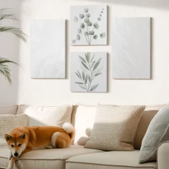 Obraz canvas 4 częściowy Marmur pastel gałązki |40x40, 40x60| Wallfluent