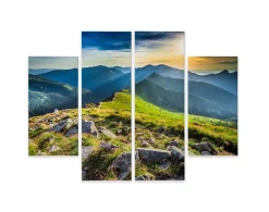 Obraz 4-Częściowy GÓRSKI Pejzaż Widok 3D 80x60cm