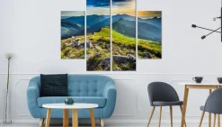 Obraz 4-Częściowy GÓRSKI Pejzaż Widok 3D 80x60cm