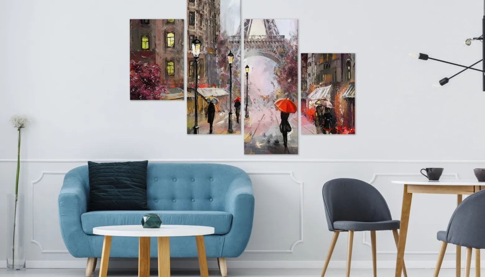 Obraz 4-Częściowy PARYŻ Ulica Pejzaż 3D 80x50cm