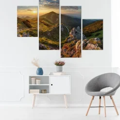 Obraz 4 Częściowy PEJZAŻ GÓRSKI Natura 3D 80x50cm
