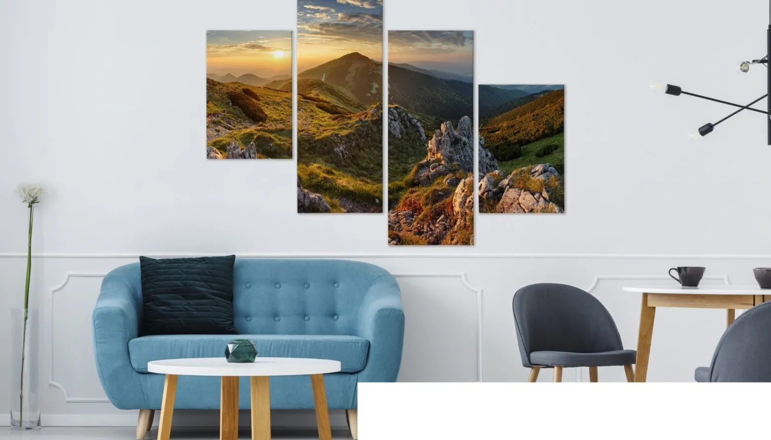 Obraz 4 Częściowy PEJZAŻ GÓRSKI Natura 3D 80x50cm