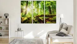 Obraz 3-Częściowy Widok Na Słoneczny Las 3D 60x40cm