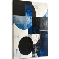 Obraz do salonu biura kuchni, Abstrakcyjne koła kształty niebieski 20x30