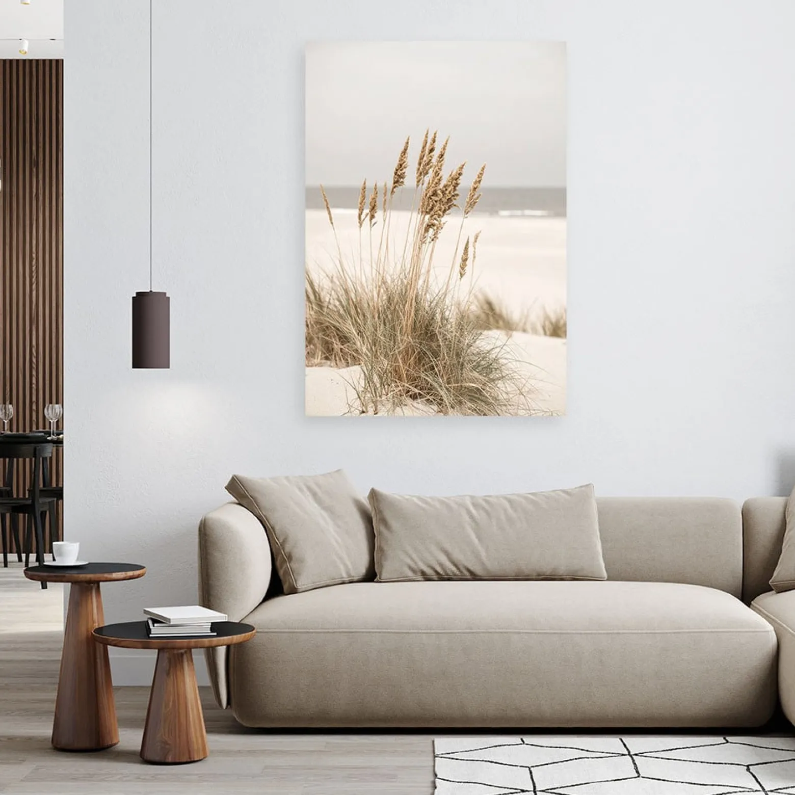 Obraz do salonu kuchni biura, Plaża morze rośliny natura beżowy 20x30