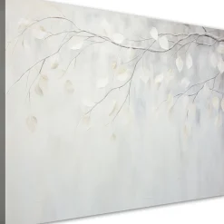 Obraz do salonu sypialni, Beżowe liście rośliny gałązki natura boho 60x40