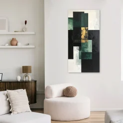 Obraz do salonu sypialni biura kuchni, Abstrakcja kształty zielony 40x80
