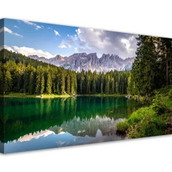 Obraz do salonu sypialni biura, Krajobraz jezioro góry las natura 80x40