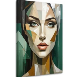 Obraz do salonu sypialni salonu, Abstrakcja Kobieta Zielony 20x30