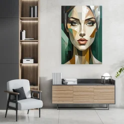 Obraz do salonu sypialni salonu, Abstrakcja Kobieta Zielony 20x30