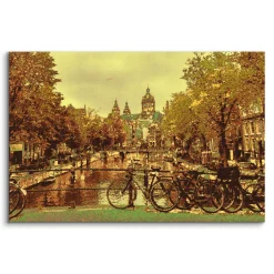 Obraz Krajobraz Amsterdamu Vintage 30x20cm
