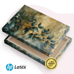 Obraz Liście Gałązki Elementy Złota Styl Glamour 30x20cm