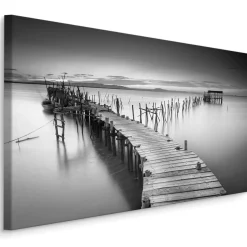 Obraz Na Płótnie Czarno-Biały Pomost 30x20cm