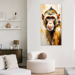 Obraz na płótnie do salonu kuchni, Kolorowa Małpa Zwierzęta Afryka 40x80