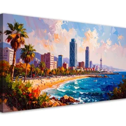 Obraz na płótnie do salonu sypialni, Plaża Barcelona Hiszpania 80x40