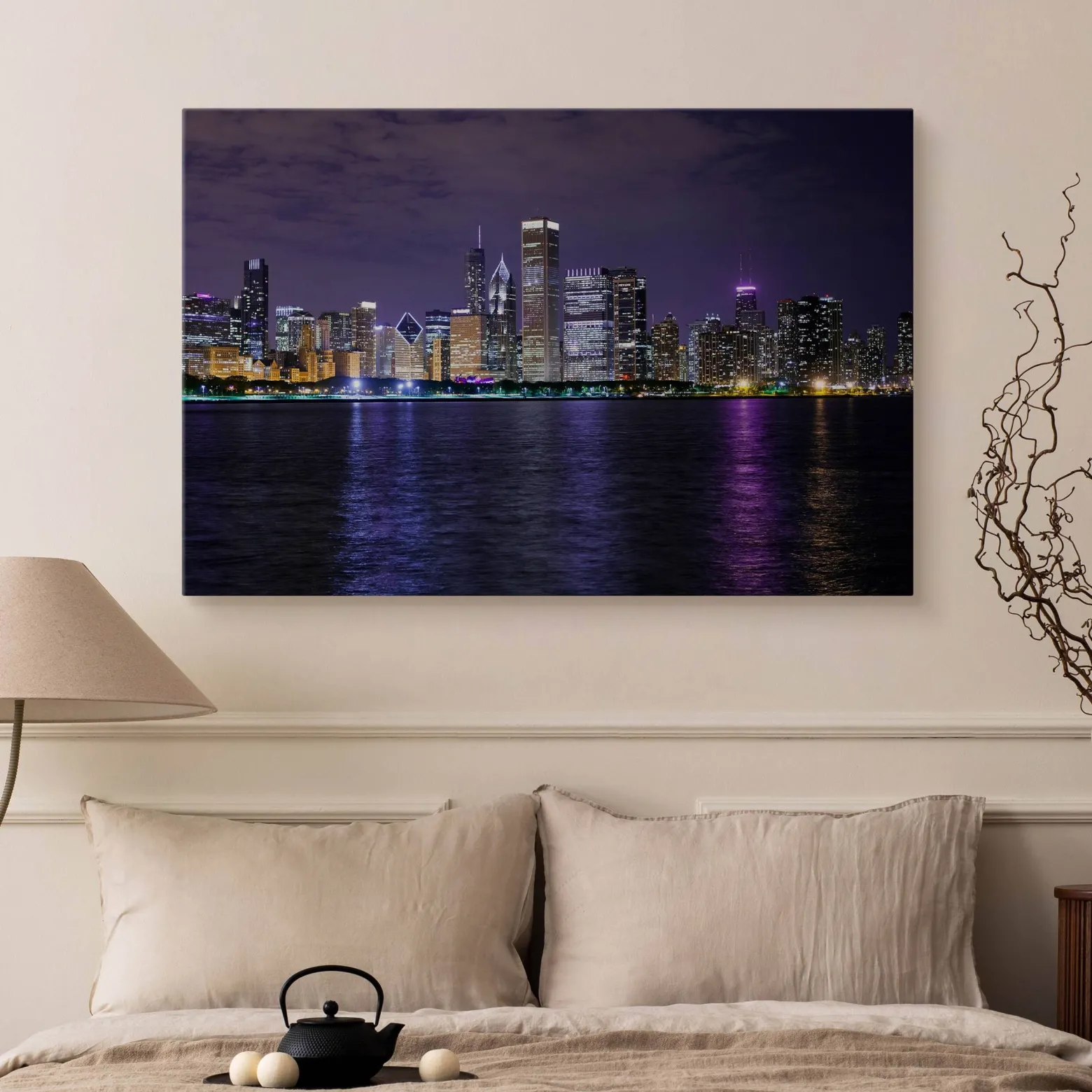 Obraz Nocna Panorama Chicago 30x20cm
