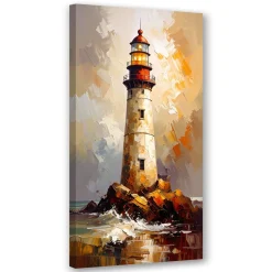 Obraz nowoczesny do salonu biura, Latarnia morska imitacja farby 40x80