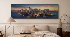 Obraz Panoramiczny Wieczorna Panorama Nowego Yorku 145x45cm