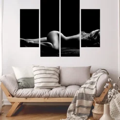 Obraz Tetraptyk Zmysłowa POZA Kobieta 3D 80x60cm