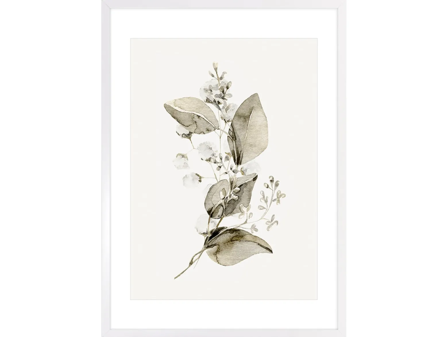 Obraz w ramie Delicate Watercolor Leaf No.1 53x73 cm