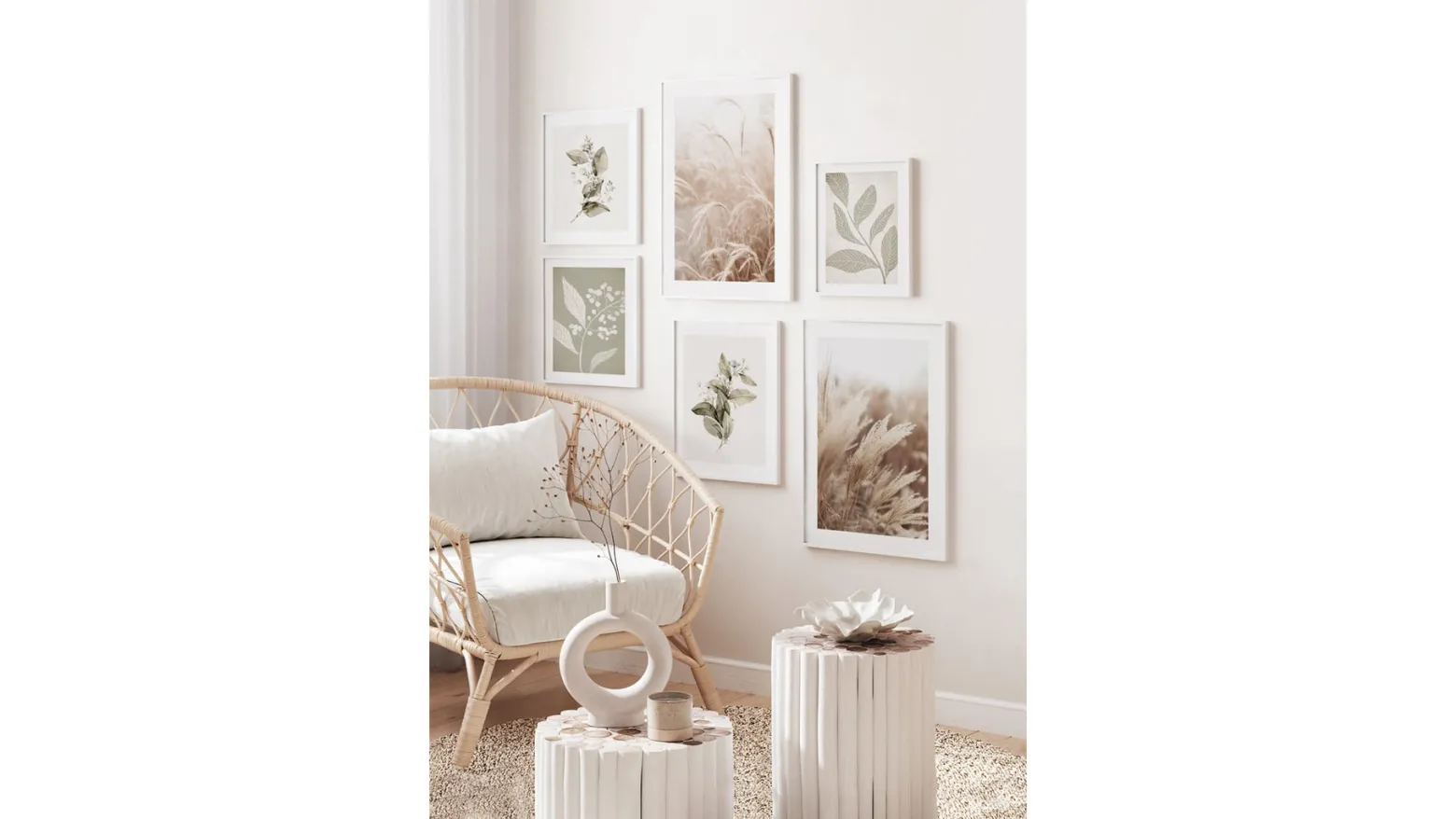 Obraz w ramie Delicate Watercolor Leaf No.1 53x73 cm