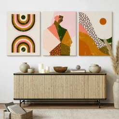 OBRAZY SET STYL BOHO ABSTRAKCJA PORTRET MINIMALIZM 90x40cm