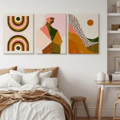 OBRAZY SET STYL BOHO ABSTRAKCJA PORTRET MINIMALIZM 90x40cm