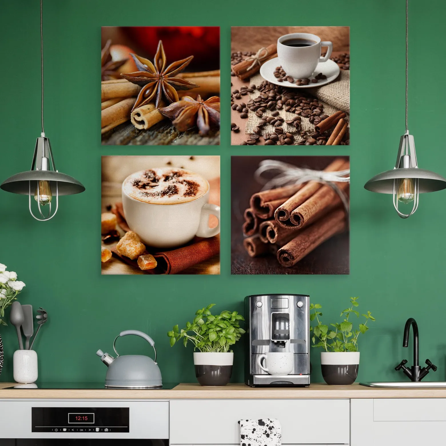 Obrazy Do Kuchni SET Kawa Z Cynamonem 60x60cm
