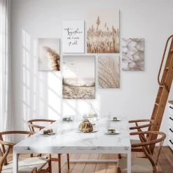Obrazy Morze Plaża Rośliny Napisy Styl Boho