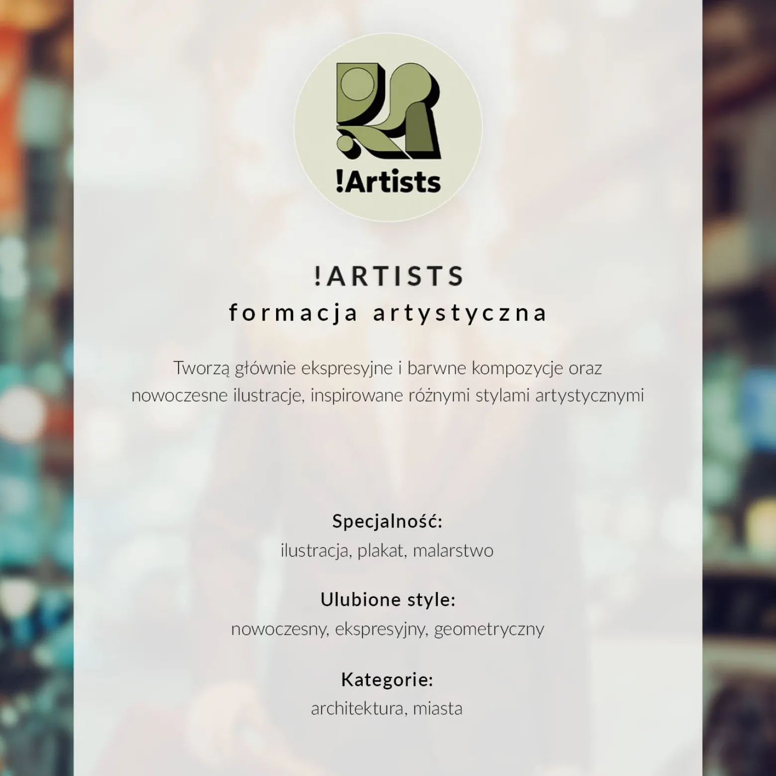 Obrazy na płótnie A4 Kolorowa miejska scena postacie projektu !Artists