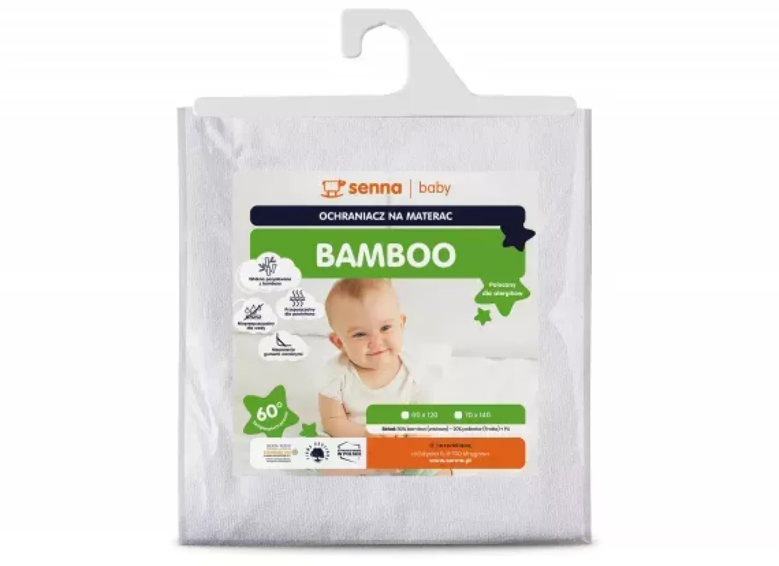 Ochraniacz na materac 60x120cm wodoodporny BAMBOO