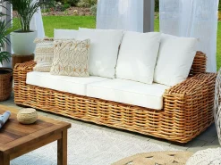 Ogrodowa sofa rattanowa z poduszkami