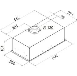 Okap szafkowy (wkład) CIARKO SL BOX Glass 60 Biały