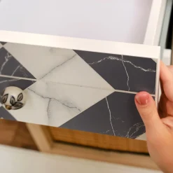 Okleina na meble Czarno-biała geometria 50x100 Folia samoprzylepna
