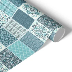 Okleina na meble Niebieskie kafle 50x100 Folia samoprzylepna DIY
