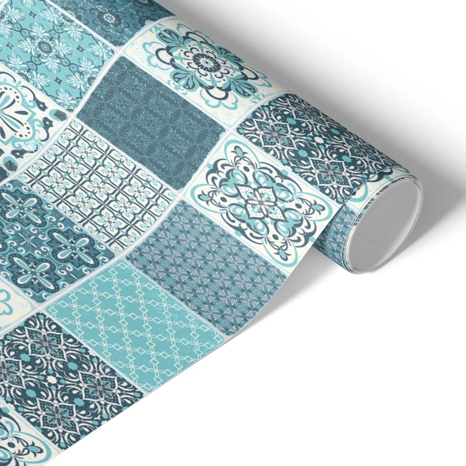 Okleina na meble Niebieskie kafle 50x100 Folia samoprzylepna DIY