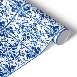 Okleina na meble Niebieskie kwiaty 50x100 Folia samoprzylepna DIY