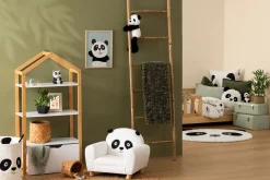 Okrągła poduszka PANDA z uszami, Ø 27 cm
