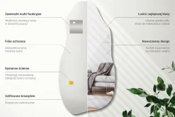 Organiczne lustro łazienkowe nieregularny kształt 40 cm x 80 cm Wallfluent